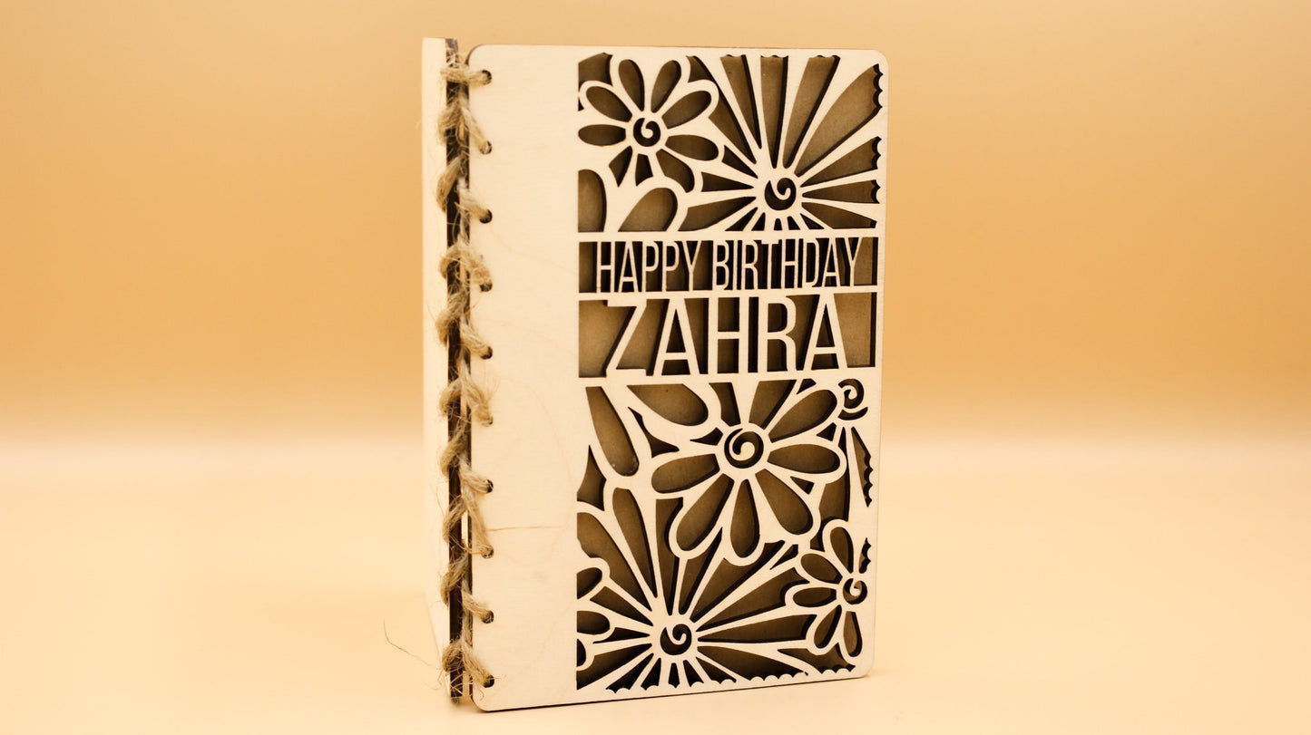 Personalised Wooden Birthday Card | Daisy Birthday Card