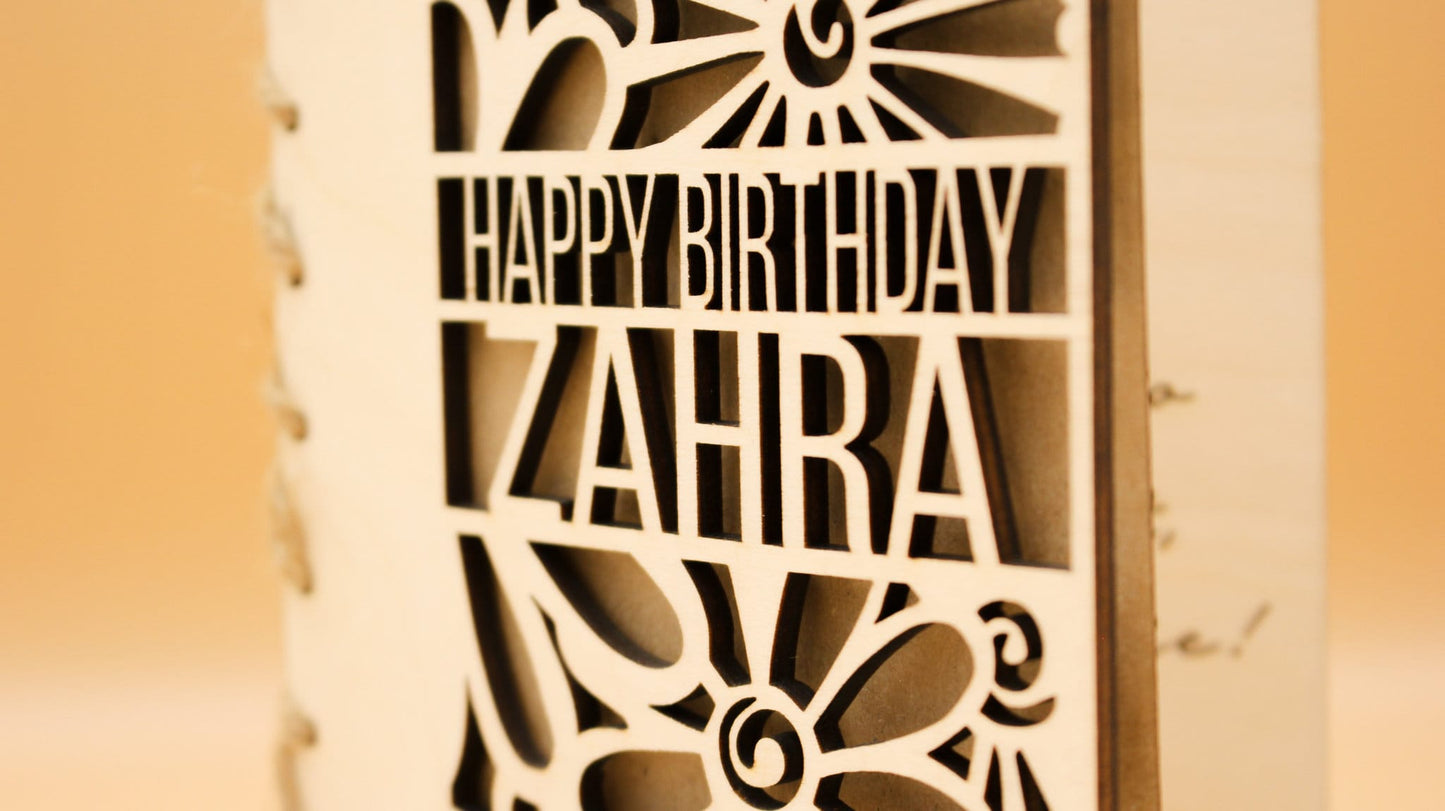 Personalised Wooden Birthday Card | Daisy Birthday Card
