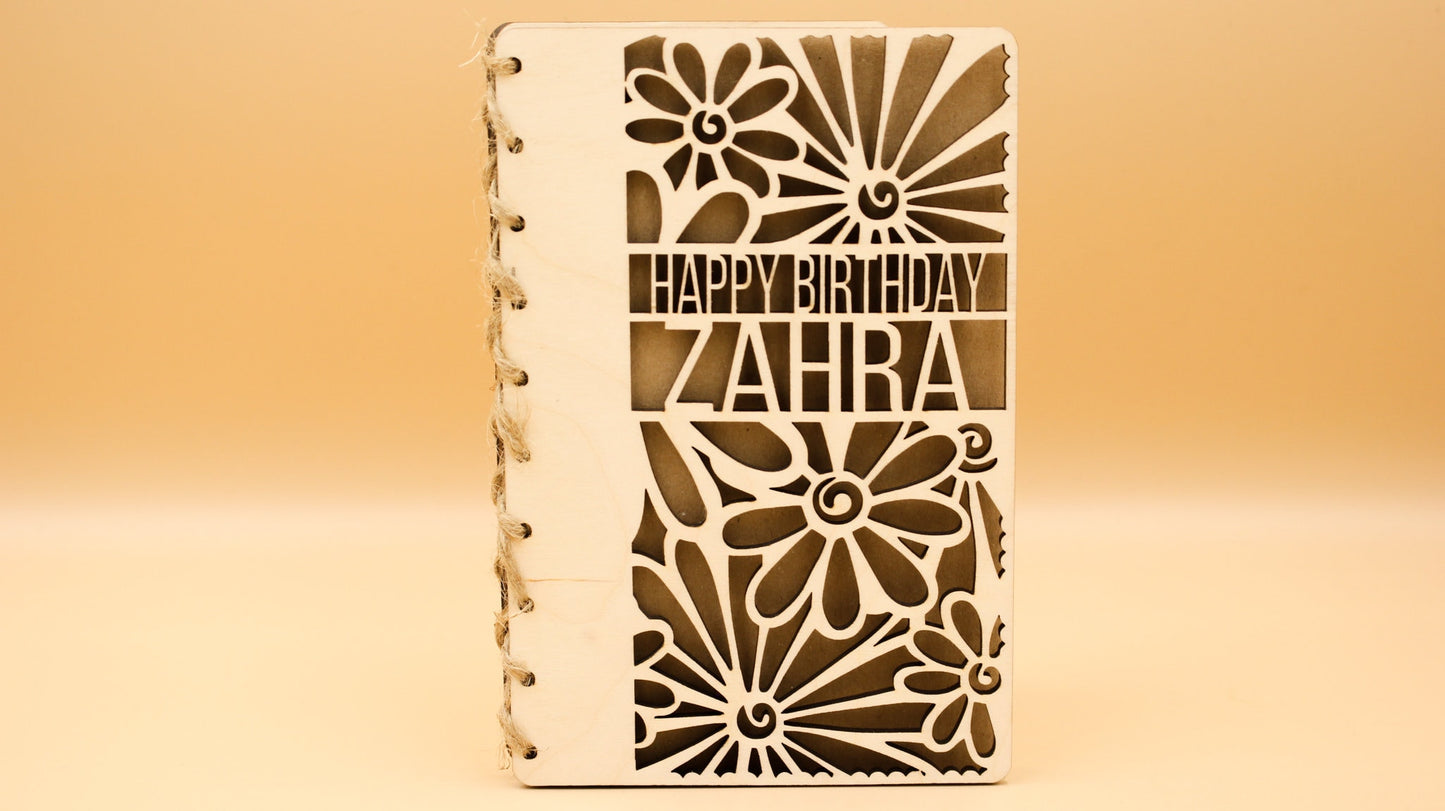 Personalised Wooden Birthday Card | Daisy Birthday Card