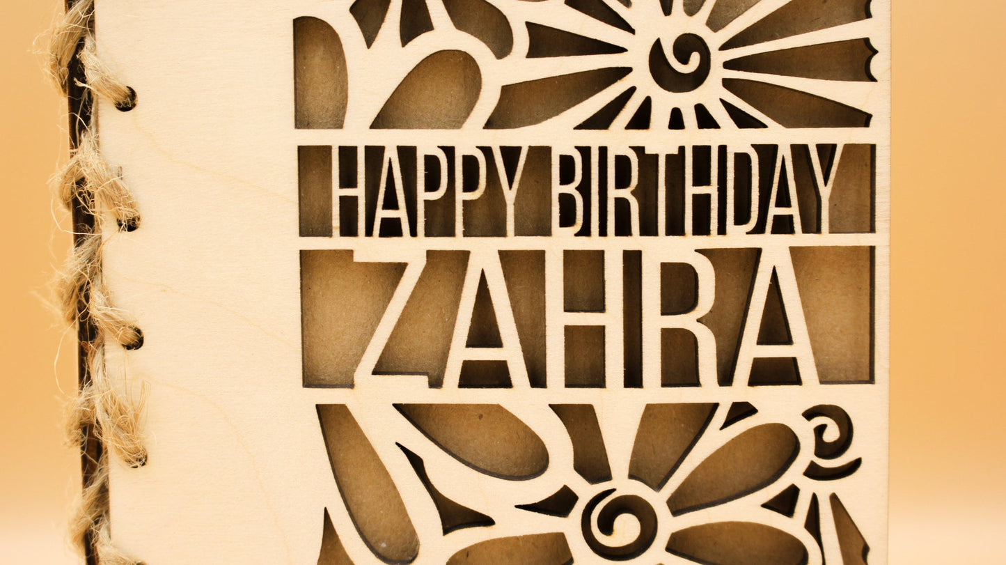 Personalised Wooden Birthday Card | Daisy Birthday Card