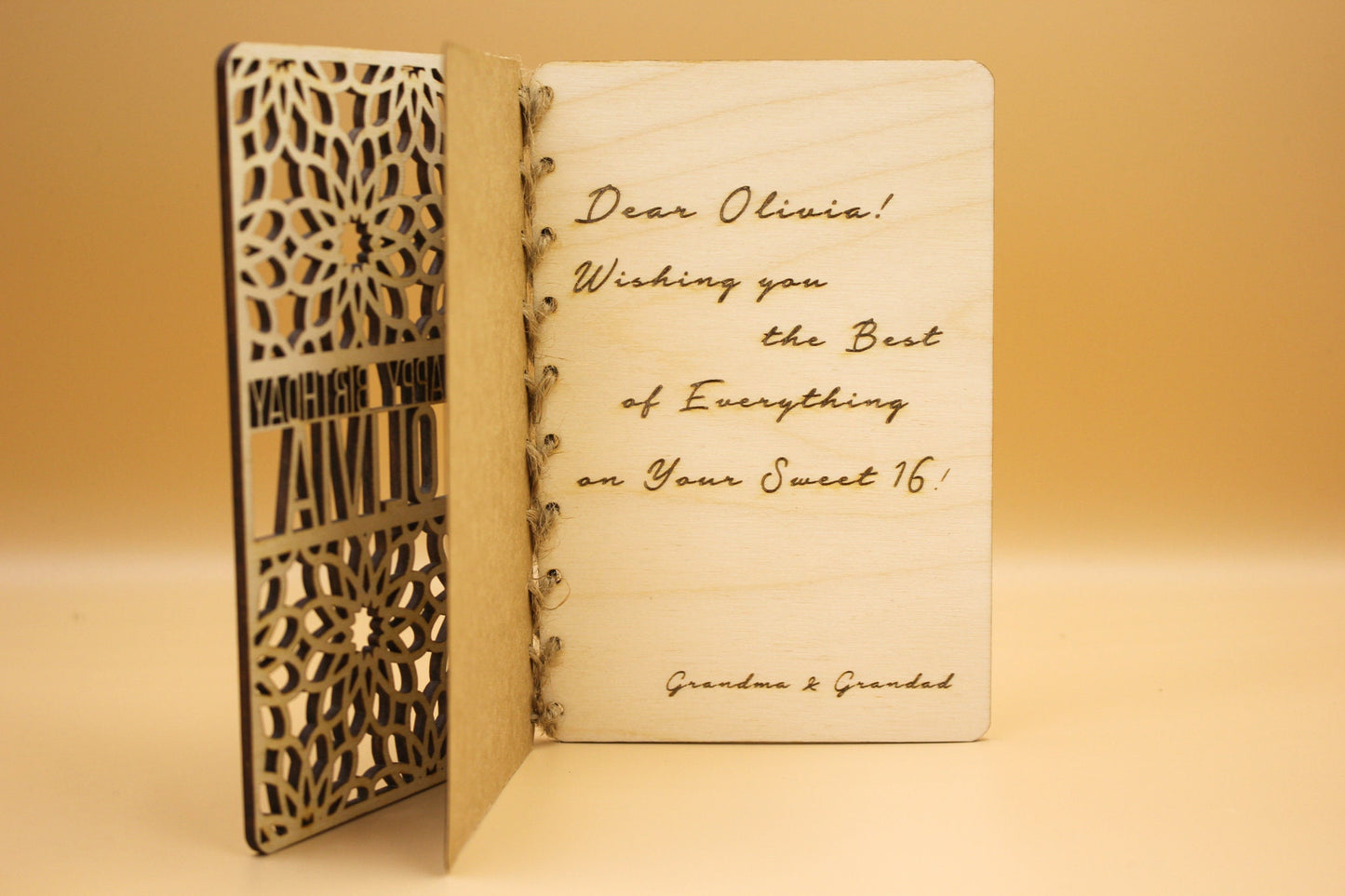 Personalised Wooden Birthday Card | Engraved Message | Premium Wooden Birthday Card | Special Birthday Card | Customise | Floral Design