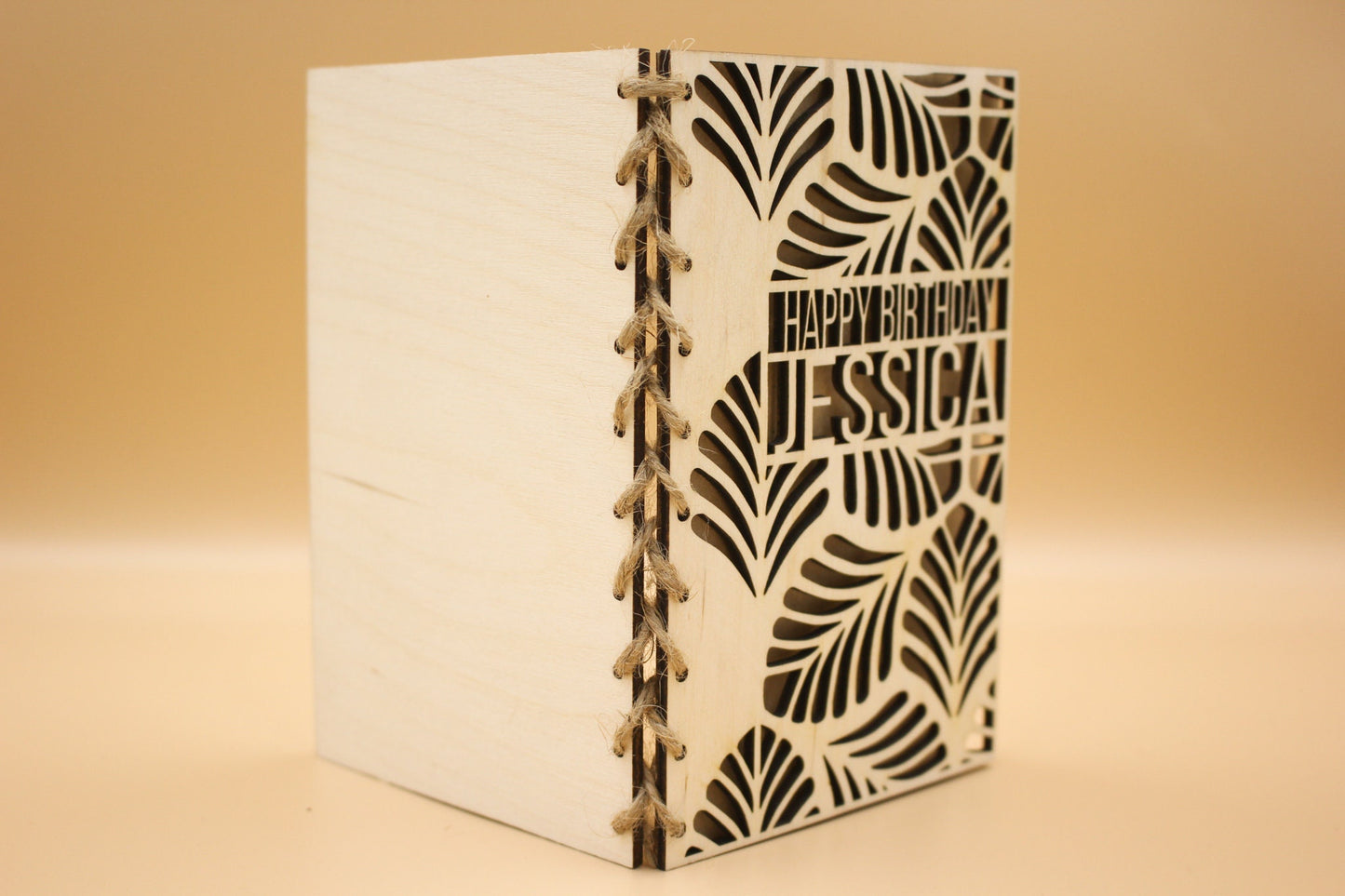 Personalised Wooden Birthday Card | Engraved Message | Premium Wooden Birthday Card | Special Birthday Card | Customise | Leaves Design