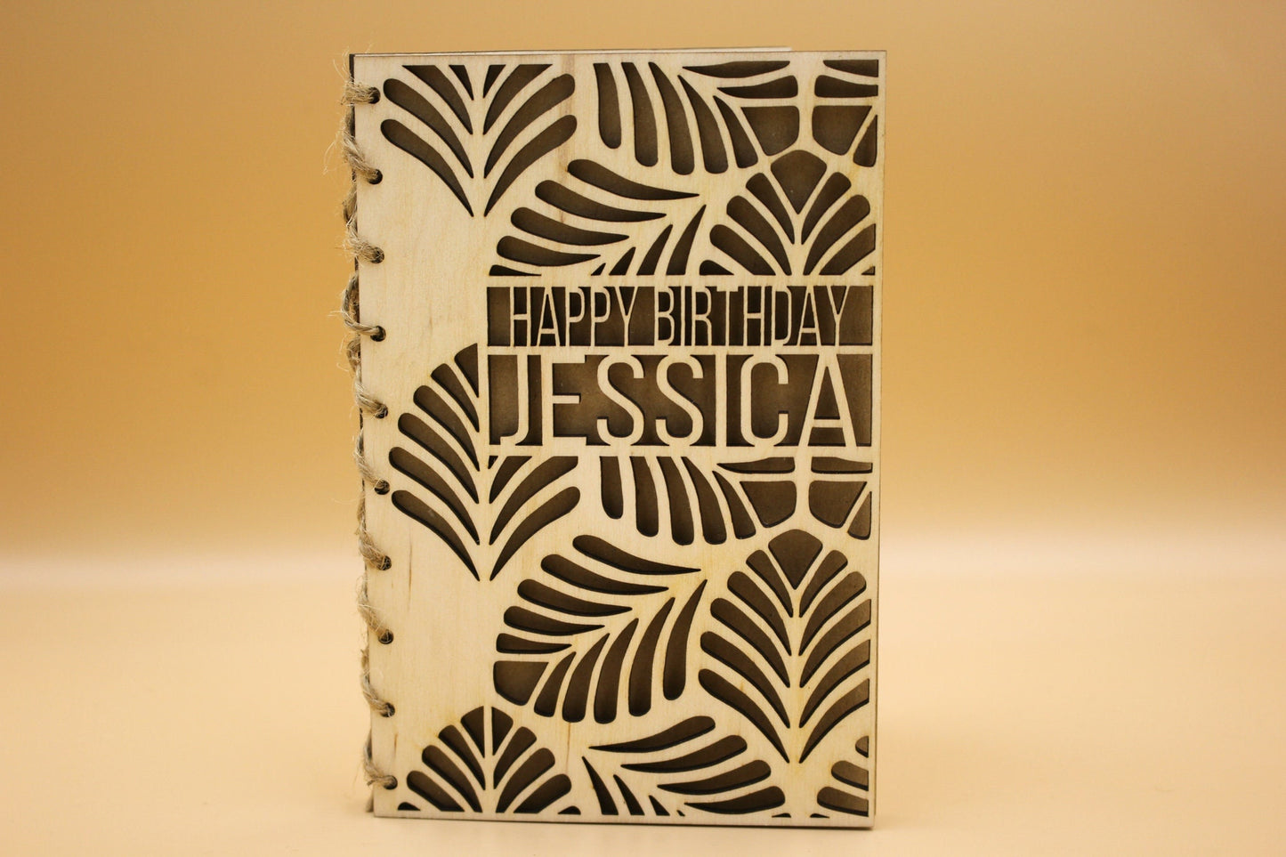 Personalised Wooden Birthday Card | Engraved Message | Premium Wooden Birthday Card | Special Birthday Card | Customise | Leaves Design