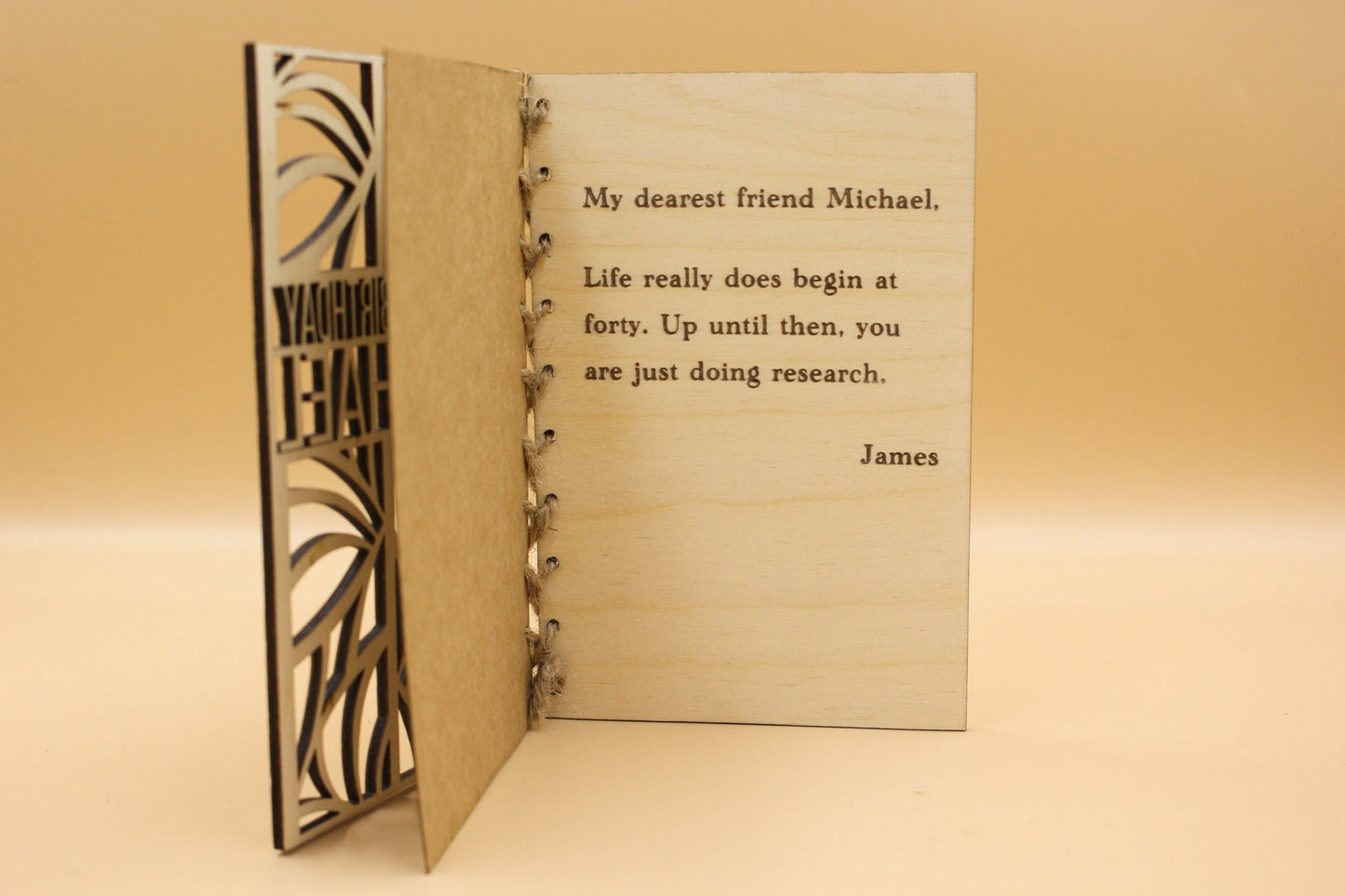 Personalised Wooden Birthday Card | Engraved Message | Premium Wooden Birthday Card | Special Birthday Card | Customise | Geometric Ornament