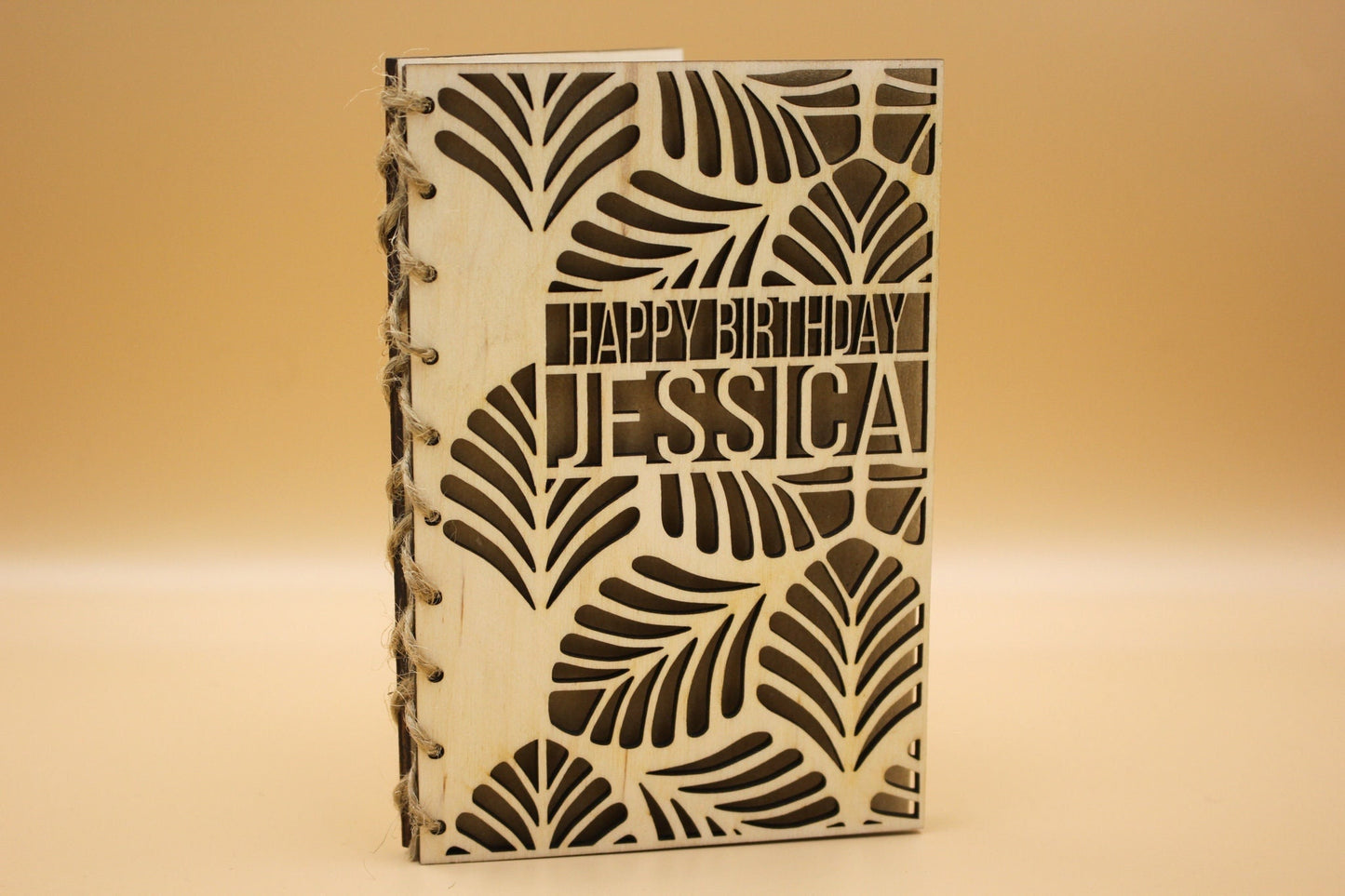 Personalised Wooden Birthday Card | Engraved Message | Premium Wooden Birthday Card | Special Birthday Card | Customise | Leaves Design