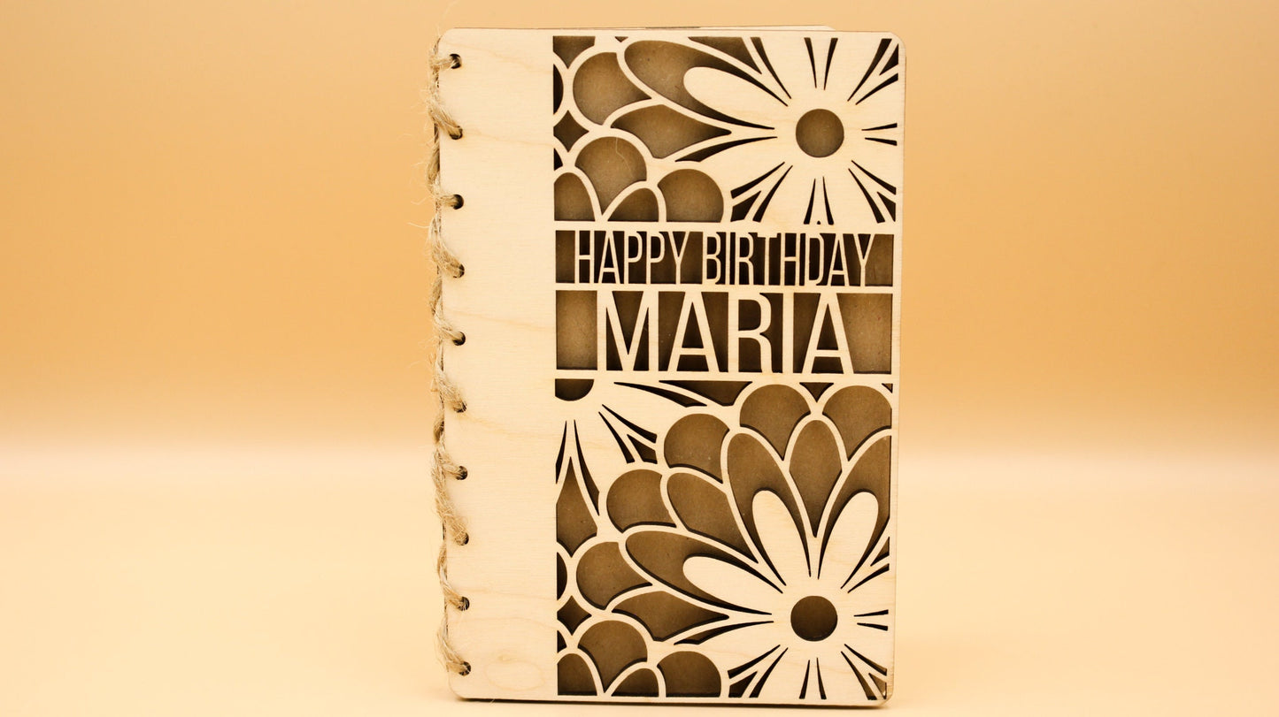 Personalised Wooden Birthday Card | Engraved Message | Premium Wooden Birthday Card | Special Birthday Card | Customise | Chamomile