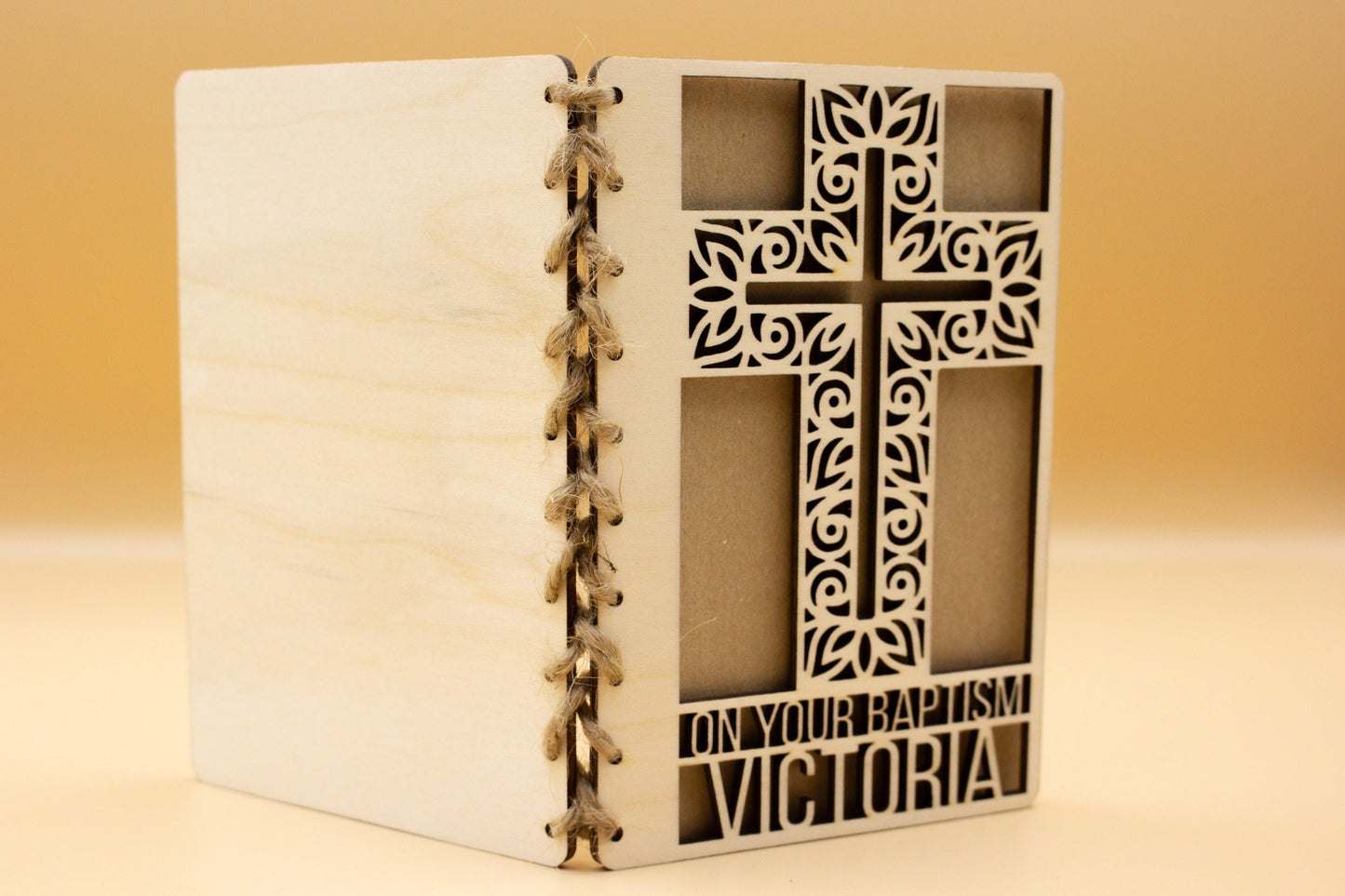 On Your Baptism Card | Engraved Message | Premium Wooden Baptism Card | Cross | Christian Baptism