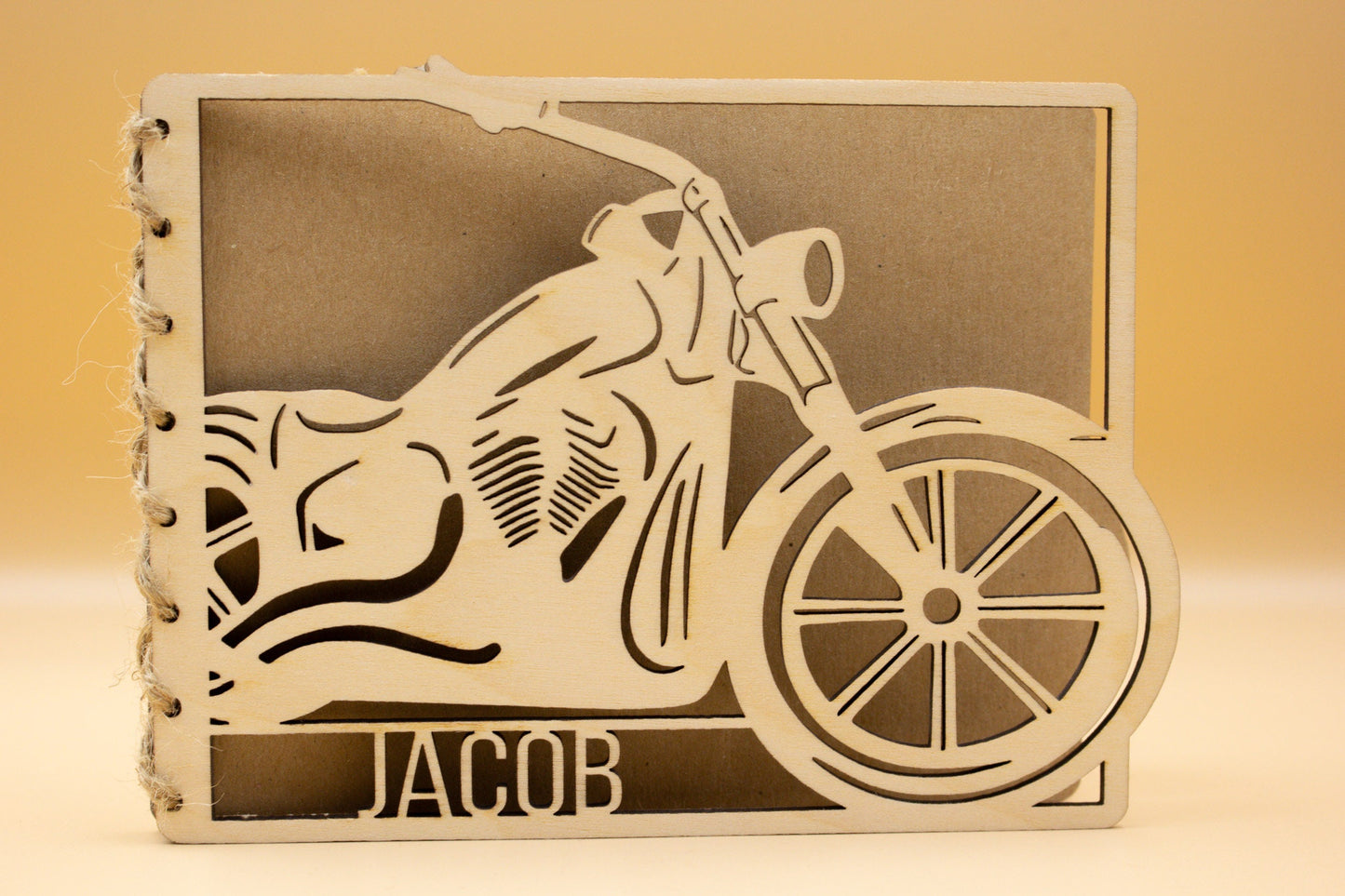 Personalised Wooden Birthday Card | Engraved Message | Premium Wooden Birthday Card | Biker | Motorbike card