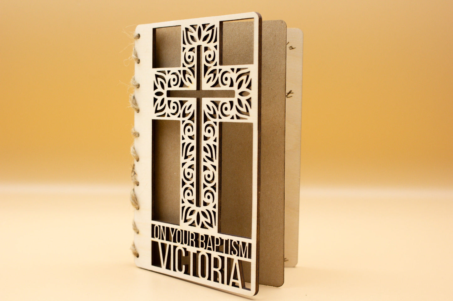 On Your Baptism Card | Engraved Message | Premium Wooden Baptism Card | Cross | Christian Baptism