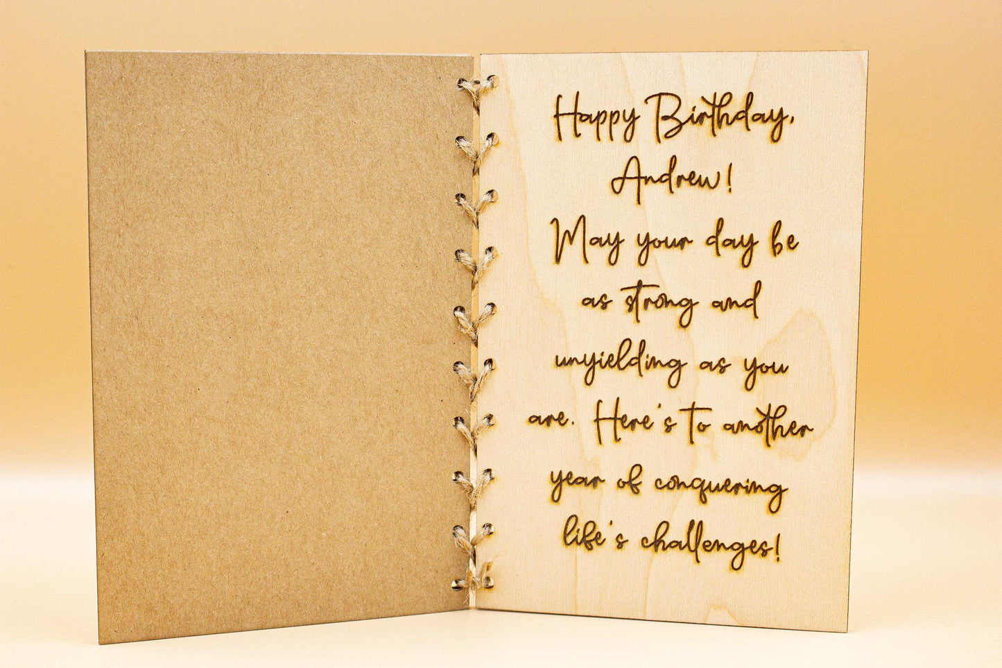 Custom Wooden Birthday Card | Engraved Message | Premium Wooden Birthday Card | Man Birthday Card | Tiger Birthday Card