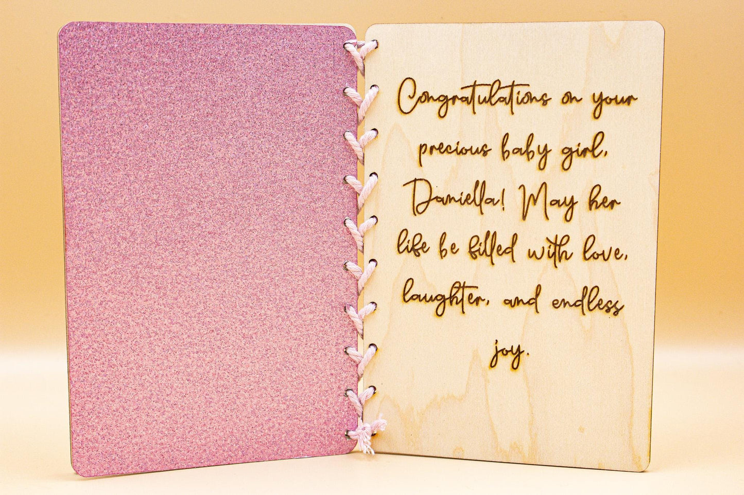 Baby Arrival Card | Newborn Congratulations | Welcome Baby Wooden Card | Baby Shower Card | Bear New Baby Card | Boy Girl | Pink Blue Baby