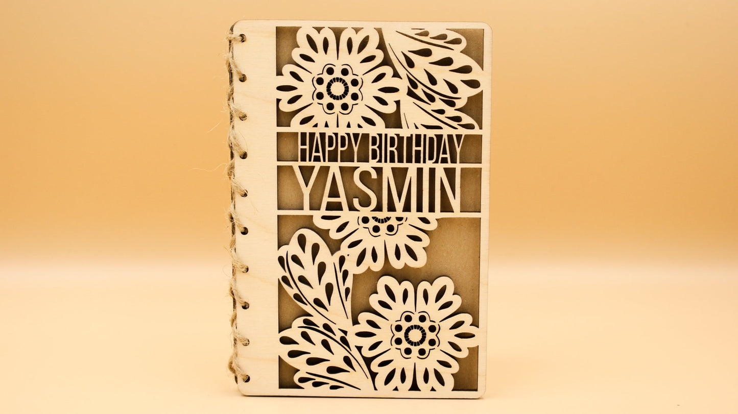 Personalised Wooden Birthday Card | Engraved Message | Premium Wooden Birthday Card | Special Birthday Card | Customise | Sunflower