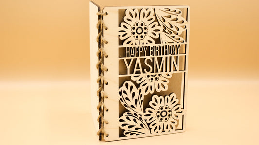 Personalised Wooden Birthday Card | Engraved Message | Premium Wooden Birthday Card | Special Birthday Card | Customise | Sunflower