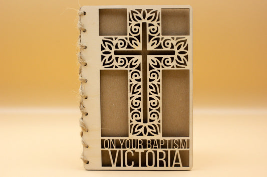 On Your Baptism Card | Engraved Message | Premium Wooden Baptism Card | Cross | Christian Baptism